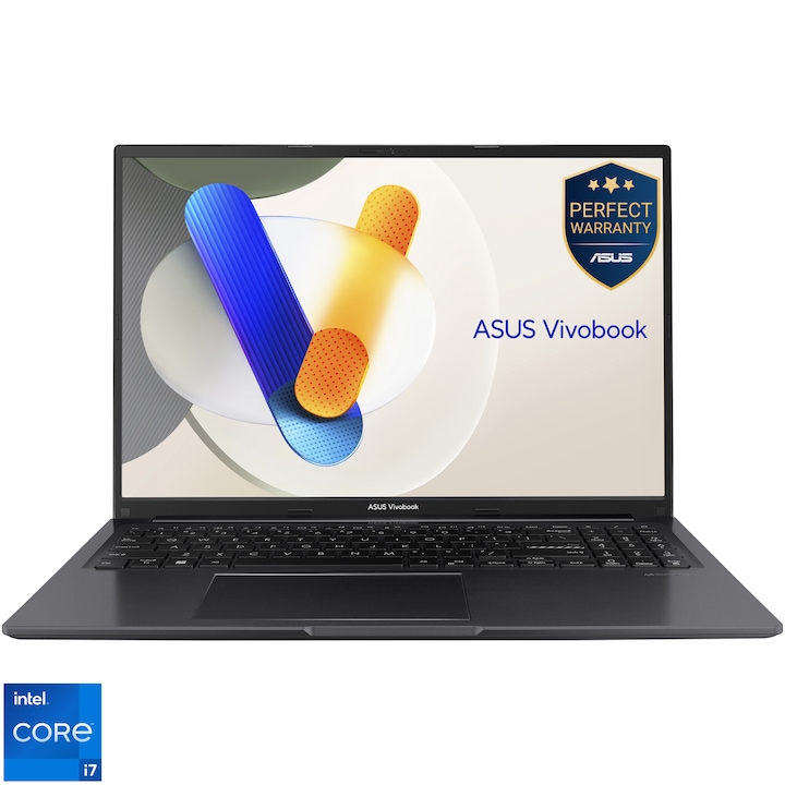 Laptop ASUS Vivobook 16 A1605VA cu procesor Intel® Core™ i7-13620H pana la 4.9GHz, 16', WUXGA, IPS, 16GB DDR4 RAM, 1TB SSD, Intel® UHD Graphics, No OS, Indie Black