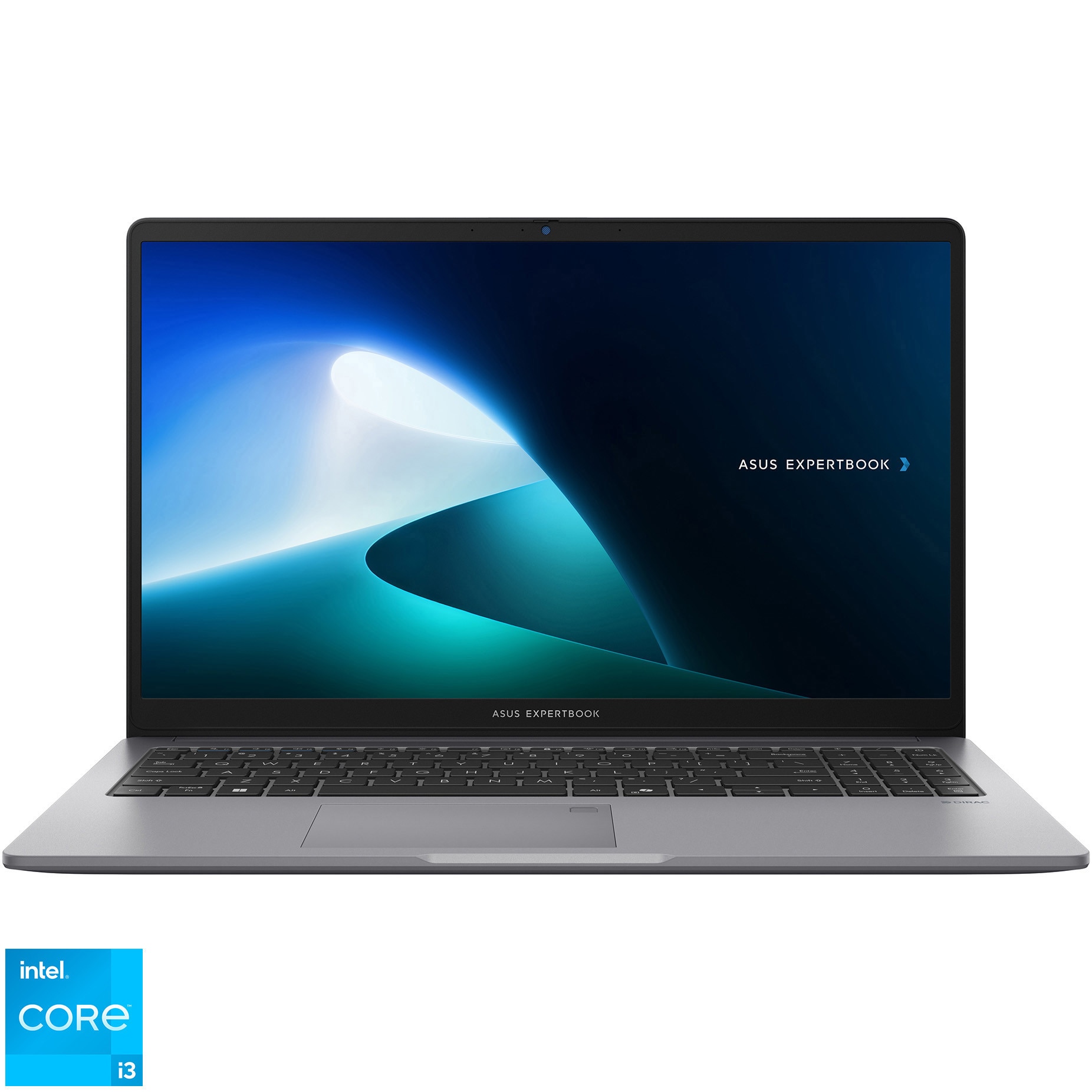 Laptop ASUS ExpertBook P1 P1503CVA cu procesor Intel® Core™ i3-1315U pana la 4.5GHz, 15.6', Full HD, 8GB DDR5 RAM, 256GB SSD, Intel® UHD Graphics, No OS, Misty Grey